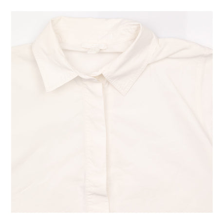 Shirt Popover Short Sleeve White Cotton Oversized