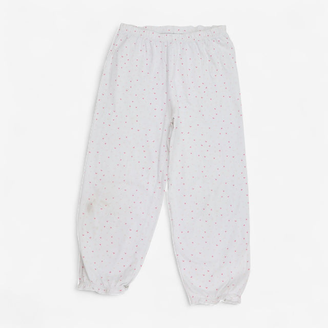 Pyjamas Top & Bottoms White with Hearts