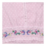 Lilac Purple Swiss Dot Floral Embroidered Puff Sle