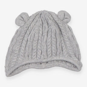 Grey knit hat with ears