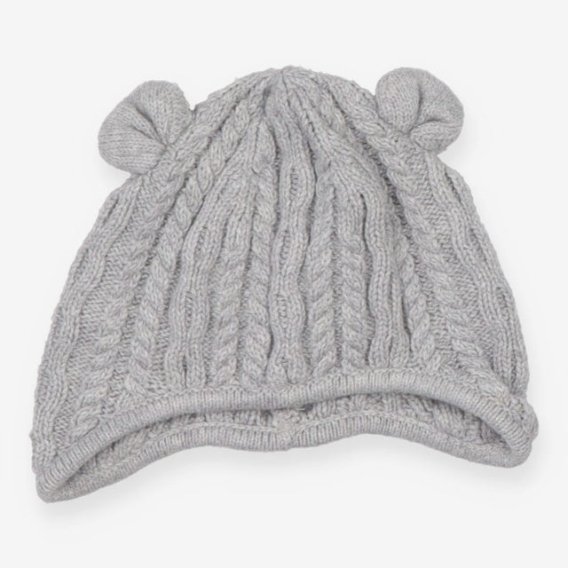 Grey knit hat with ears