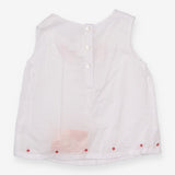 Vest Woven White with Pink Detail