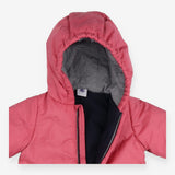 Pramsuit Pink with Stripe Lining