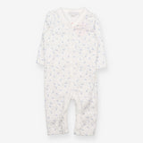 Romper white blue flowers