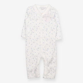 Romper white blue flowers