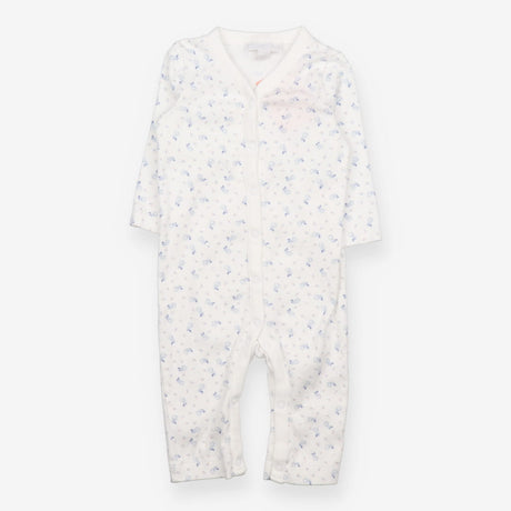 Romper white blue flowers