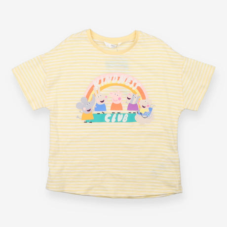 T-shirt yellow stripe peppa pig and friends
