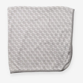 Blanket jersey white grey elephants