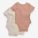 Ribbed Bodysuits Mixed Pastel Colours 3pc