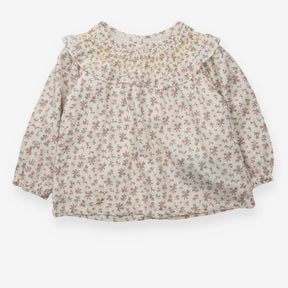 Cream floral LS tunic