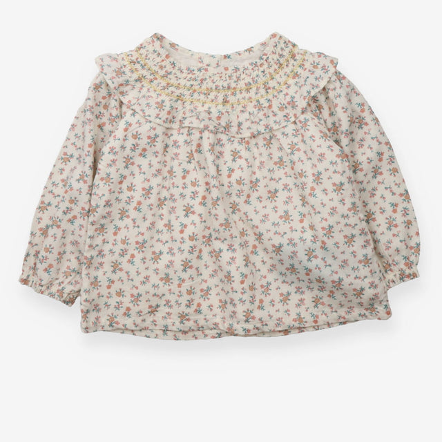 Cream floral LS tunic