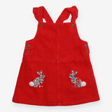 Cord Pinafore Dress with Bunnies
