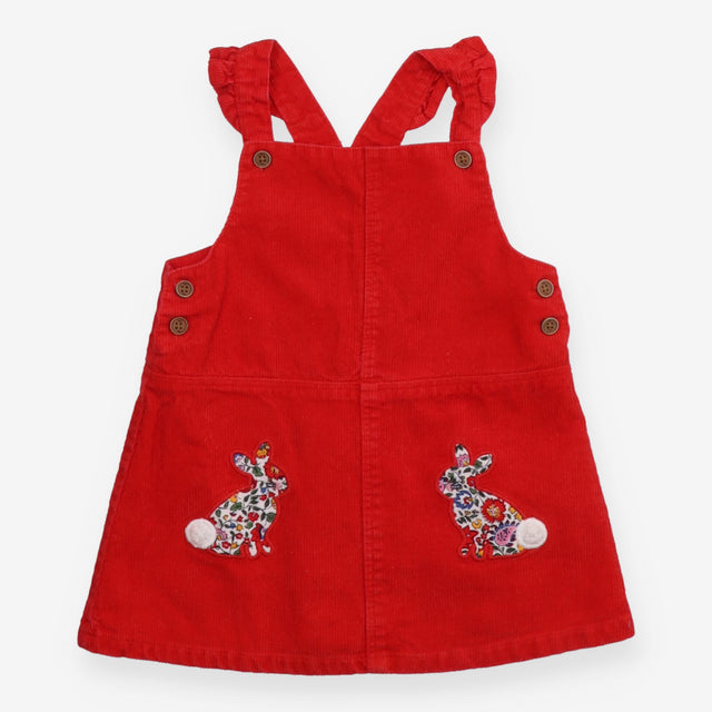 Cord Pinafore Dress with Bunnies