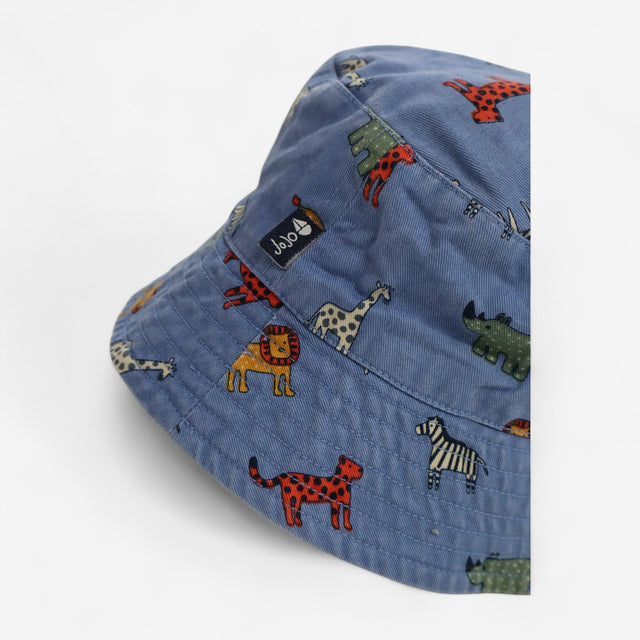 Sun Hat Blue with Safari Animals