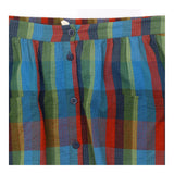 Skirt Pebble Drop Check Seersucker Cotton Midi