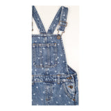 Denim dungarees with white hearts
