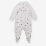 White collared animal sleepsuit