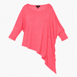 Top Pink Cowl Neck Draped Oversized Long Sleeve Kn