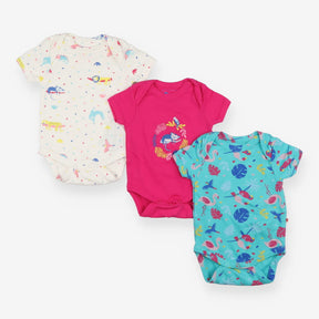 Jungle print bodysuits 3 pack