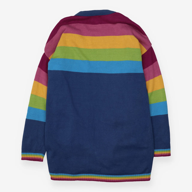 Open Cardigan Rainbow Stripe with Pockets