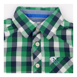 Tartan Shirt Green and Blue with front Pocket