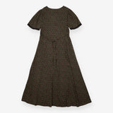 Midi Dress Black Ditsy Floral Lace Detail