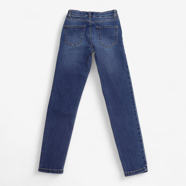 Jeans Mid Wash Skinny Fit with Pink Inside Stitchi