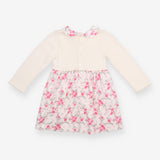 Dress knit and cord white and floral 
