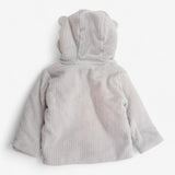 Baby jacket grey ribbed with ears