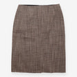 Pencil Skirt Beige Black Textured Tailored Knee Le