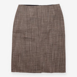 Pencil Skirt Beige Black Textured Tailored Knee Le