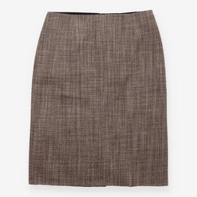 Pencil Skirt Beige Black Textured Tailored Knee Le