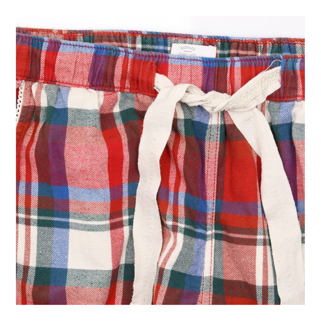 Pyjama Bottoms Check Brushed Cotton Red