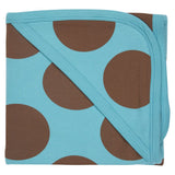 Hooded blanket  giant spot - brown/turquoise
