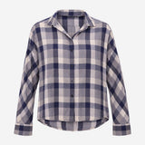 Navy Slate Grey Checked 100% Cotton Button Down Lo