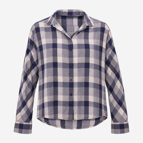Navy Slate Grey Checked 100% Cotton Button Down Lo