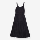 Nita Linen Blend Strappy Maxi Dress Waist Tie