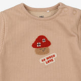 Sleepsuit Brown Toadstool 'So Mush Love'