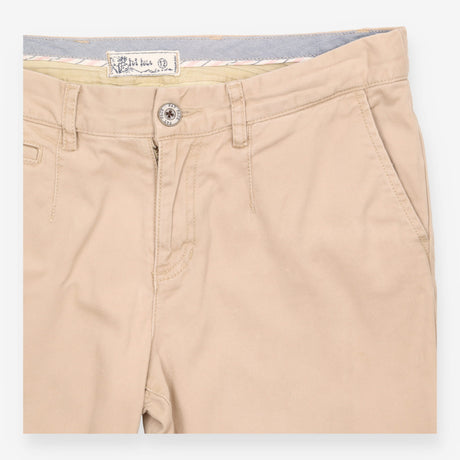 Trousers Chino Straight Leg Beige Cotton Stretch