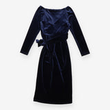 Seraphine Luxe Navy Blue Velvet Wrap Maternity Nur