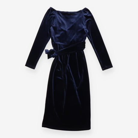 Seraphine Luxe Navy Blue Velvet Wrap Maternity Nur