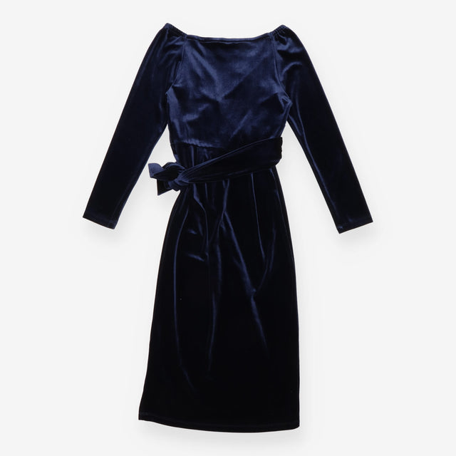 Seraphine Luxe Navy Blue Velvet Wrap Maternity Nur