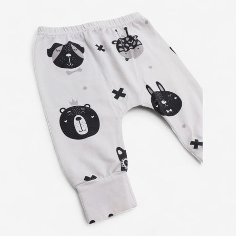 Leggings Mr Wolf Cream with Animal Faces