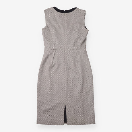 Shift Dress Black Ivory Textured Sleeveless Tailor