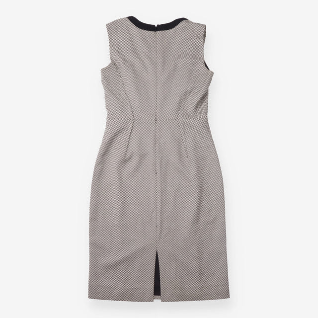 Shift Dress Black Ivory Textured Sleeveless Tailor