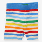 Rainbow Striped Leggings Blue Waistband