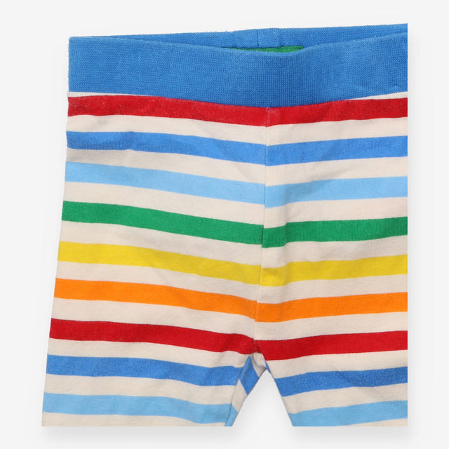 Rainbow Striped Leggings Blue Waistband