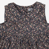 Dress sleeveless navy ditsy collared