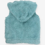 Gilet blue fur floral lining