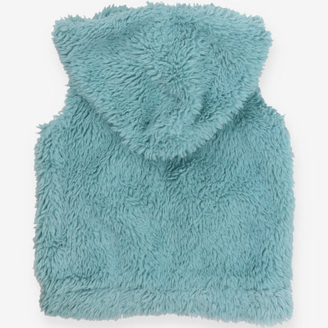 Gilet blue fur floral lining